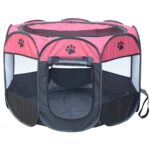 Tienda para perros impermeable de tela Oxford de moda, cerca para mascotas al aire libre octogonal plegable, M, tamaño: 91 x 91 x 58 cm, Size: M (Magenta) - Imagen 2