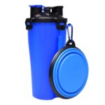 Taza de agua y comida portátil de doble uso para mascotas al aire libre con un recipiente plegable - Imagen 2