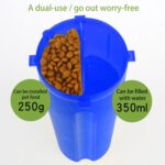 Taza de agua y comida portátil de doble uso para mascotas al aire libre con un recipiente plegable - Imagen 4