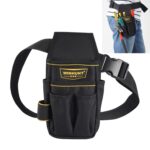 Bolsa de herramientas práctica para cinturón de electricista de tela Oxford profesional, WH008 Black