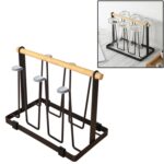 Estante de drenaje con portavasos de cocina de hierro