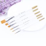 6 uds., Conjunto de pinceles de pintura al óleo para artistas, nailon, mango de madera, acrílico, acuarela, punta puntiaguda, bolígrafo de dibujo