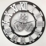 Reloj de pared con números de Roma, redondo, de madera, retro, de un solo lado, diámetro: 30 cm, Rome Number 30cm