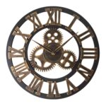 Reloj de pared con números de Roma, redondo, de madera, retro, de un solo lado, diámetro: 35 cm, Rome Number  35cm