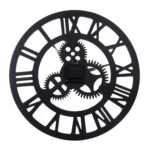 Reloj de pared con números de Roma, redondo, de madera, retro, de un solo lado, diámetro: 80 cm, Rome Number 80cm - Imagen 3