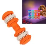 Juguete para perros para mascotas Limpieza de dientes Masticar mancuernas Juguetes con forma de caucho suave no tóxico, tamaño grande, longitud: 15 cm, 15cm (Orange)