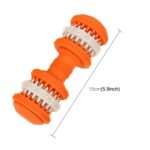 Juguete para perros para mascotas Limpieza de dientes Masticar mancuernas Juguetes con forma de caucho suave no tóxico, tamaño grande, longitud: 15 cm, 15cm (Orange) - Imagen 2