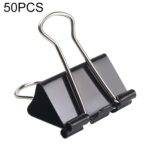 50PCS 32mm Clip de metal negro Notas Carta Clip de papel encuadernación de oficina