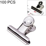 100PCS 22mm Plata Metal Acero inoxidable Clip redondo Notas Carta Clip de papel Clip de encuadernación de oficina