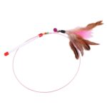 Juguete de mascota de varita de plumas de alambre de acero