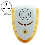 Repelente de plagas de insectos antimosquitos, ondas electromagnéticas ultrasónicas electrónicas de 6 W con luz, enchufe de la UE, CA 90-240 V, entrega de colores aleatorios, UK Plug Yellow