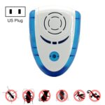 Repelente de plagas de insectos antimosquitos, ondas electromagnéticas ultrasónicas electrónicas de 6 W con luz, enchufe de la UE, CA 90-240 V, entrega de colores aleatorios, US Plug Blue