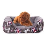 Estera de perrera para perros cálida y genuina para las cuatro estaciones con bandera nacional, tamaño: L, 66 × 50 × 14 cm, Size: L, 66×50×14cm