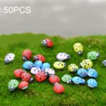 50 piezas cabujones de madera de colores mezclados mariquita para decoración decoración de mariquita de madera artesanías adornos de micropaisaje accesorios adornos de carne múltiple