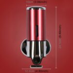 Dispensador manual de ducha de hotel Botella de jabón y champú líquido para lavar montada en la pared, Capacidad: 500 ml, 500ml/Dark Red - Imagen 2