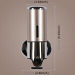 Dispensador manual de ducha de hotel Botella de jabón y champú líquido para lavar montada en la pared, Capacidad: 500 ml, 500ml/Gold - Imagen 2