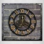 Originalidad estilo industrial americano madera vintage antiguo reloj de pared, Rome Number 50cm - Imagen 2