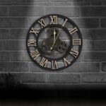 Originalidad estilo industrial americano madera vintage antiguo reloj de pared, Rome Number 50cm - Imagen 3