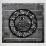 Originalidad estilo industrial americano madera vintage antiguo reloj de pared, Rome Number  50cm