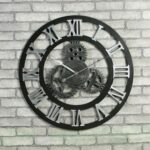 Originalidad estilo industrial americano madera vintage antiguo reloj de pared, Rome Number  50cm - Imagen 3