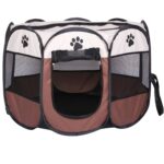 Tienda para perros impermeable de tela Oxford de moda, cerca para mascotas al aire libre octogonal plegable, S, tamaño: 73 x 73 x 43 cm, Size: 73 x 73 x 43cm(Coffee) - Imagen 2