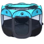 Tienda para perros impermeable de tela Oxford de moda, cerca para mascotas al aire libre octogonal plegable, S, tamaño: 73 x 73 x 43 cm, Size: S (Blue)