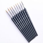 9 unids / set suministros de arte cepillo de pelo de comadreja pincel de línea de gancho de acuarela que representa el lápiz de borde pluma de pintura al óleo - Imagen 2