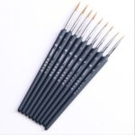 9 unids / set suministros de arte cepillo de pelo de comadreja pincel de línea de gancho de acuarela que representa el lápiz de borde pluma de pintura al óleo - Imagen 3