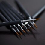 9 unids / set suministros de arte cepillo de pelo de comadreja pincel de línea de gancho de acuarela que representa el lápiz de borde pluma de pintura al óleo - Imagen 4