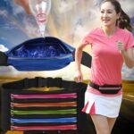 Bolsa de cintura única de tela de cuero sintético de alta elasticidad impermeable para deportes al aire libre multifuncional con tira reflectante nocturna, entrega de color aleatorio