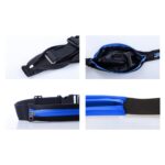 Bolsa de cintura única de tela de cuero sintético de alta elasticidad impermeable para deportes al aire libre multifuncional con tira reflectante nocturna, entrega de color aleatorio - Imagen 3