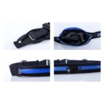 Bolsa de cintura doble de tela de cuero sintético de alta elasticidad impermeable para deportes al aire libre multifuncional con tira reflectante nocturna, entrega de color aleatorio - Imagen 3
