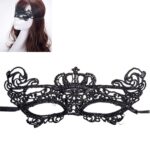 Máscara de corona de encaje de dama sexy para fiesta de disfraces de Halloween, Crown