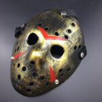 Máscara de Jason gruesa y fresca para fiesta de Halloween, Gold - Imagen 3
