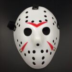 Máscara de Jason gruesa y fresca para fiesta de Halloween, Red + White - Imagen 2