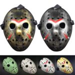 Máscara de Jason gruesa y fresca para fiesta de Halloween, Red + White - Imagen 5