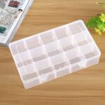 Organizador de caja de plástico con compartimento de rejilla extraíble para pendientes de joyería, gancho de pesca, accesorios pequeños, tamaño: grande, 15 ranuras