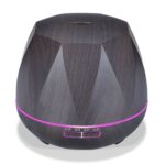 Humidificador ultrasónico con control remoto de grano de madera en forma de melocotón, máquina de aromaterapia, pulverizador automático de alcohol con luces LED, capacidad: 400 ml, enchufe AU (color madera clara), Diamond Dark Wood Color - Imagen 2