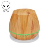 Humidificador ultrasónico con control remoto de grano de madera en forma de melocotón, máquina de aromaterapia, pulverizador automático de alcohol con luces LED, capacidad: 400 ml, enchufe AU (color madera clara), Diamond Light Wood Color