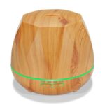 Humidificador ultrasónico con control remoto de grano de madera de diamante, máquina de aromaterapia, pulverizador automático de alcohol con luces LED, capacidad: 400 ml, enchufe de EE. UU. (color madera clara), Diamond Light Wood Color - Imagen 2