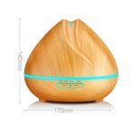 Humidificador ultrasónico con control remoto de grano de madera de diamante, máquina de aromaterapia, pulverizador automático de alcohol con luces LED, capacidad: 400 ml, enchufe de EE. UU. (color madera clara), Peach Shape Light Wood Color - Imagen 3