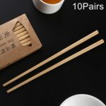 10 pares de palillos antideslizantes de madera de sándalo amarillo natural