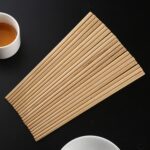 10 pares de palillos antideslizantes de madera de sándalo amarillo natural - Imagen 3