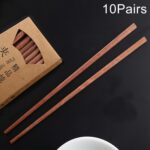 10 pares de palillos antideslizantes de madera de sandalia roja natural