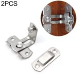 2 piezas de acero inoxidable para puertas de seguridad, 90 grados, hebilla de puerta en ángulo recto, inserto de esquina