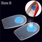 1 par de almohadillas acolchadas para el talón de gel de sílice, tamaño: S