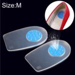 1 par de almohadillas acolchadas para el talón de gel de sílice, tamaño: M