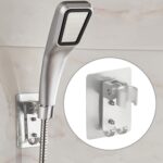 Soporte de cabezal de ducha de aluminio espacial de 2 piezas Soporte de ducha de baño ajustable sin rastros