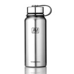 Botella deportiva portátil de gran capacidad con taza de aislamiento térmico de acero inoxidable al vacío de 610ml, 610ml