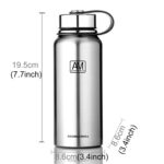 Botella deportiva portátil de gran capacidad con taza de aislamiento térmico de acero inoxidable al vacío de 610ml, 610ml - Imagen 2